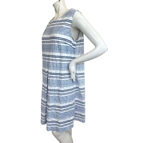 J Mc. Laughlin White & Blue Striped Sleeveless Mini Dress Tracy Size Large - Picture 7 of 8